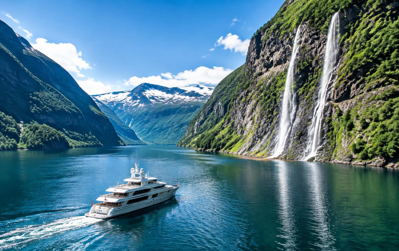 Ålesund & Geiranger coastline with a yacht — illustrative image