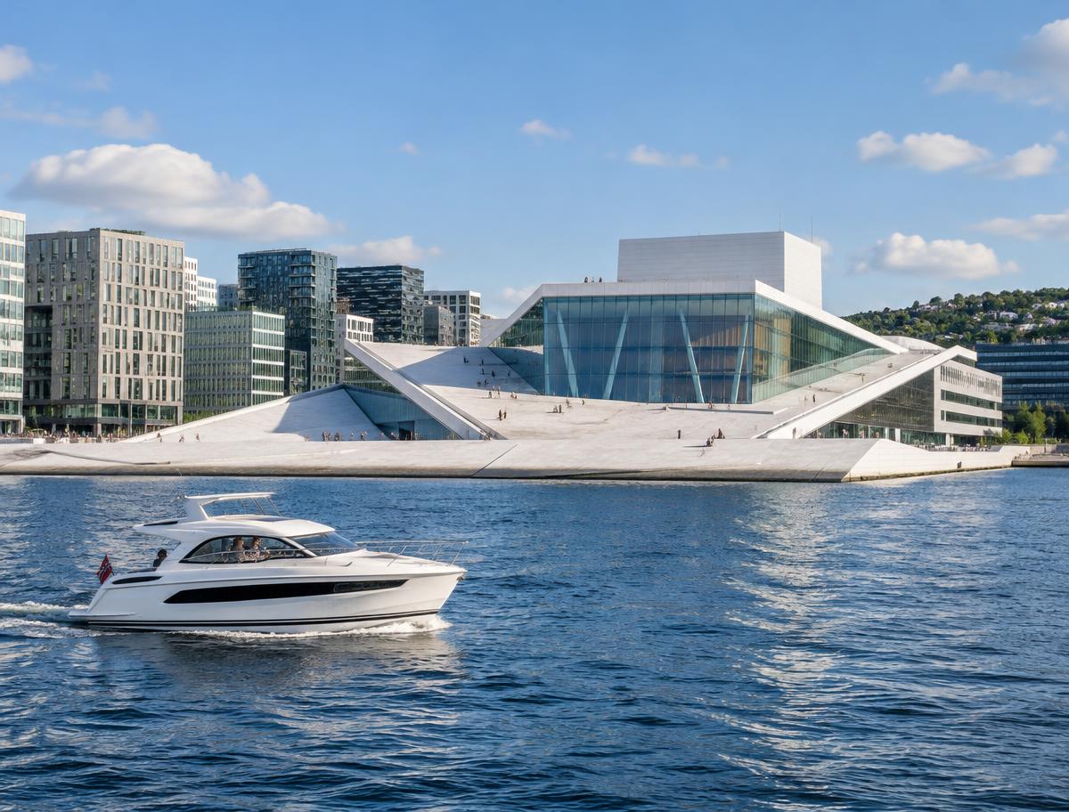 Oslo & Oslofjord coastline with a yacht — illustrative image