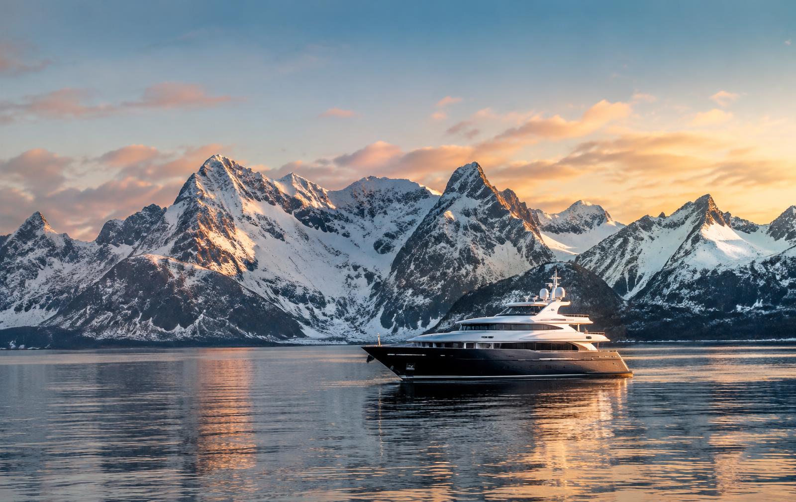 Tromsø & Lyngen coastline with a yacht — illustrative image